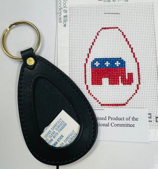 Self-Finish Key Fob - Republican Elephant