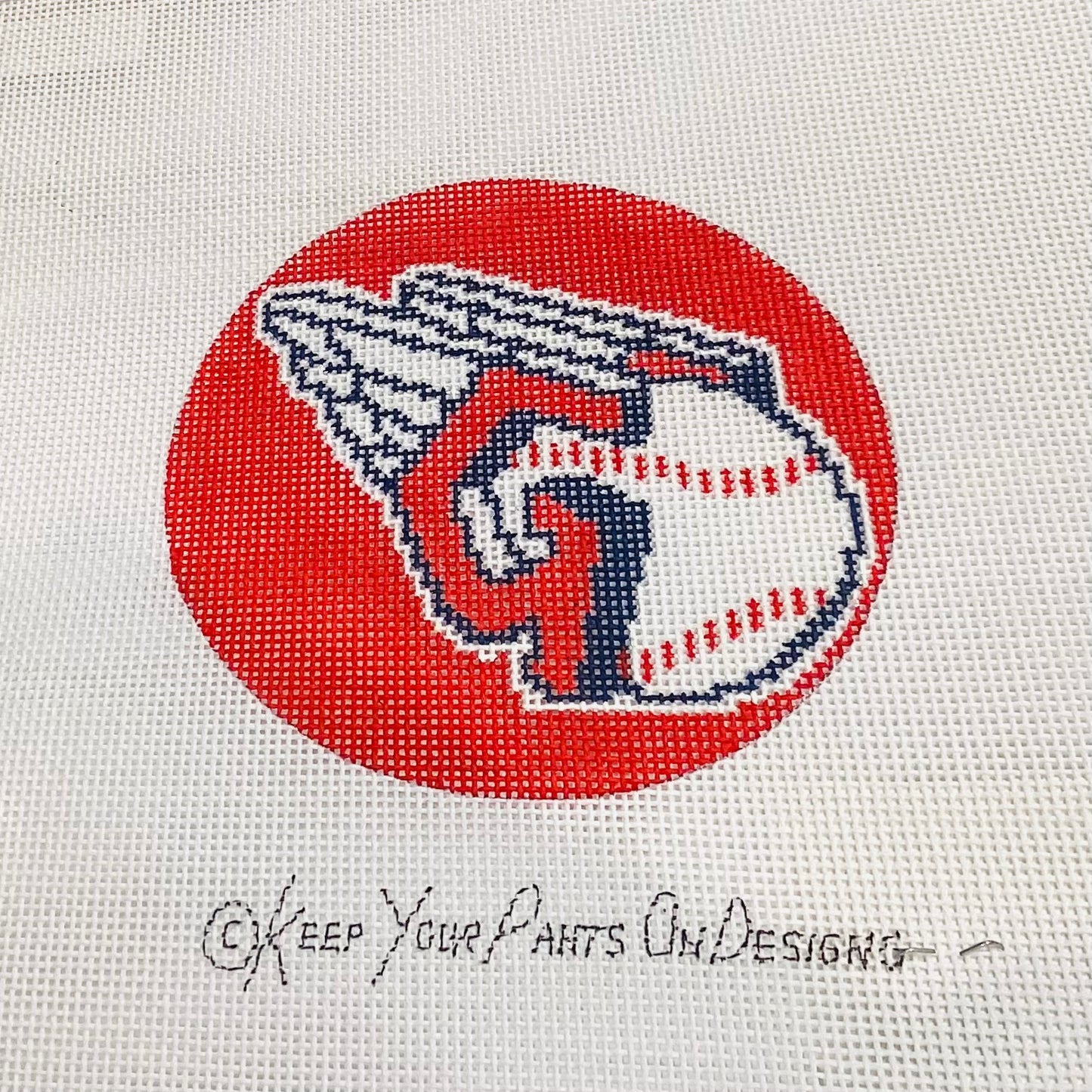 Cleveland Guardians Round Needlepoint