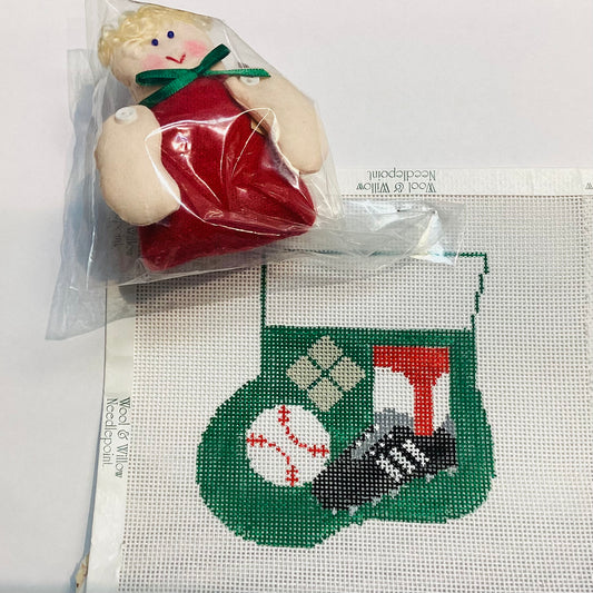 Mini sock with ornament- baseball
