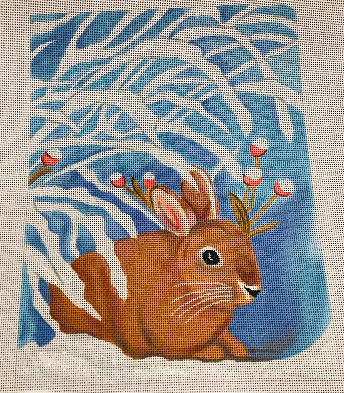 Winter Bunny with berries