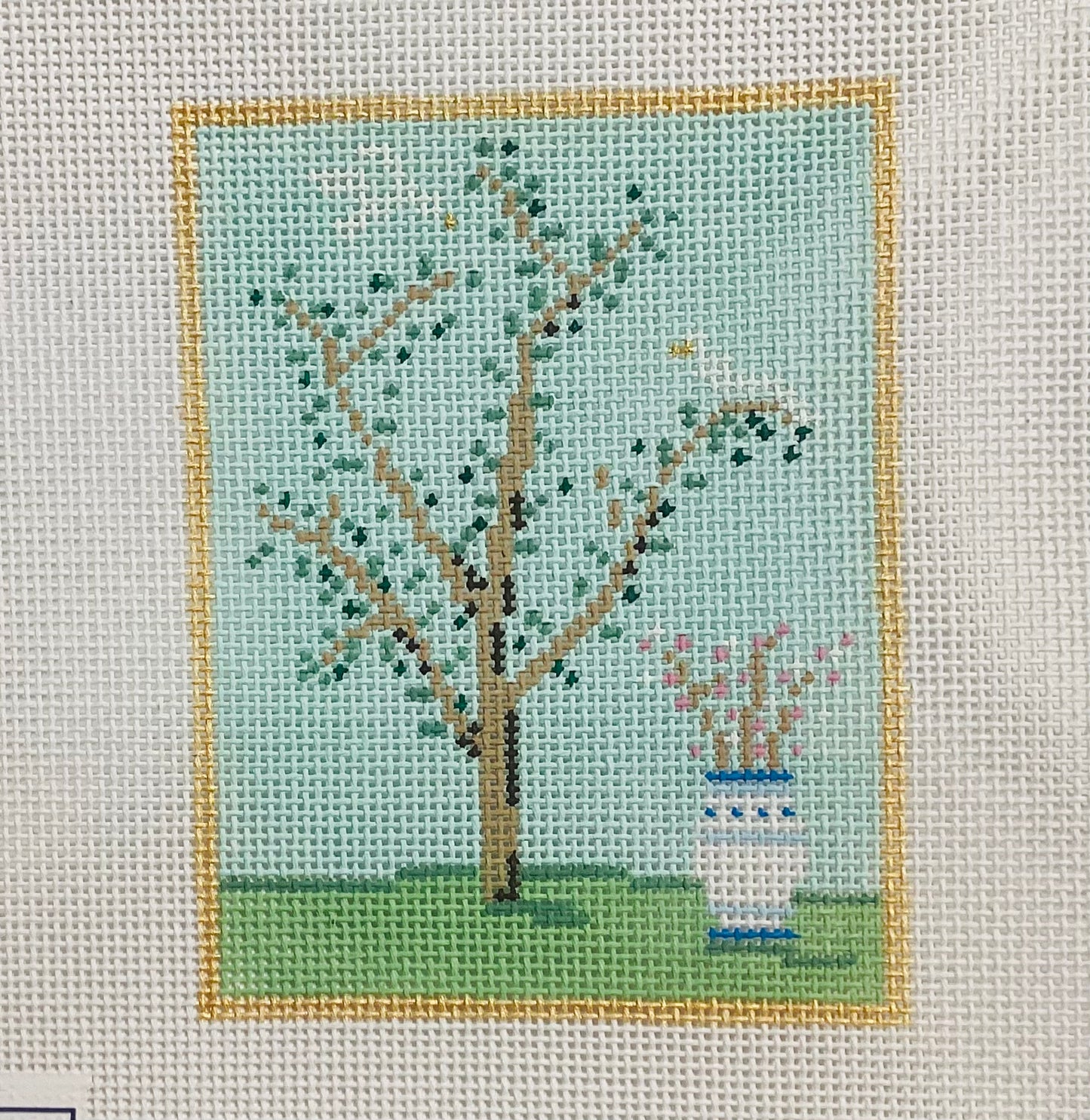 Chinoiserie Silk Screen--Turquo