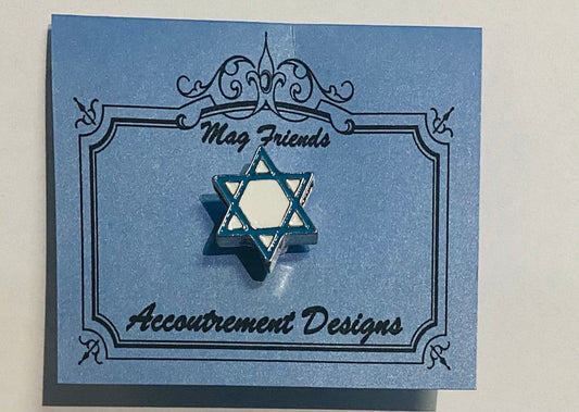 Mag Friends Blue & White star magnet- orange