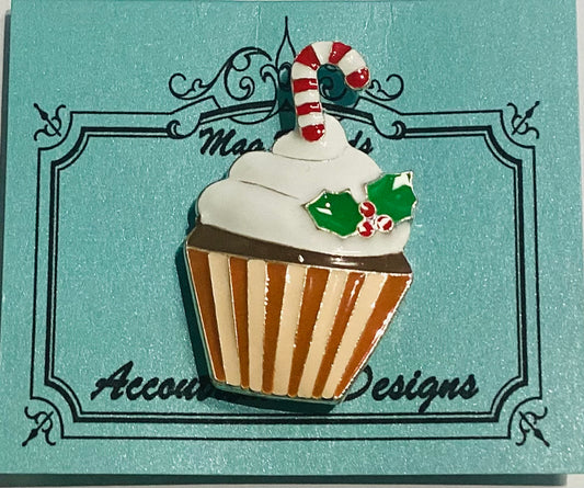 Holiday Cupcake Magnet- blue (cupcake)