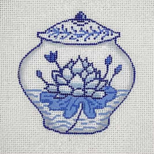 Floral Blue & White Vase