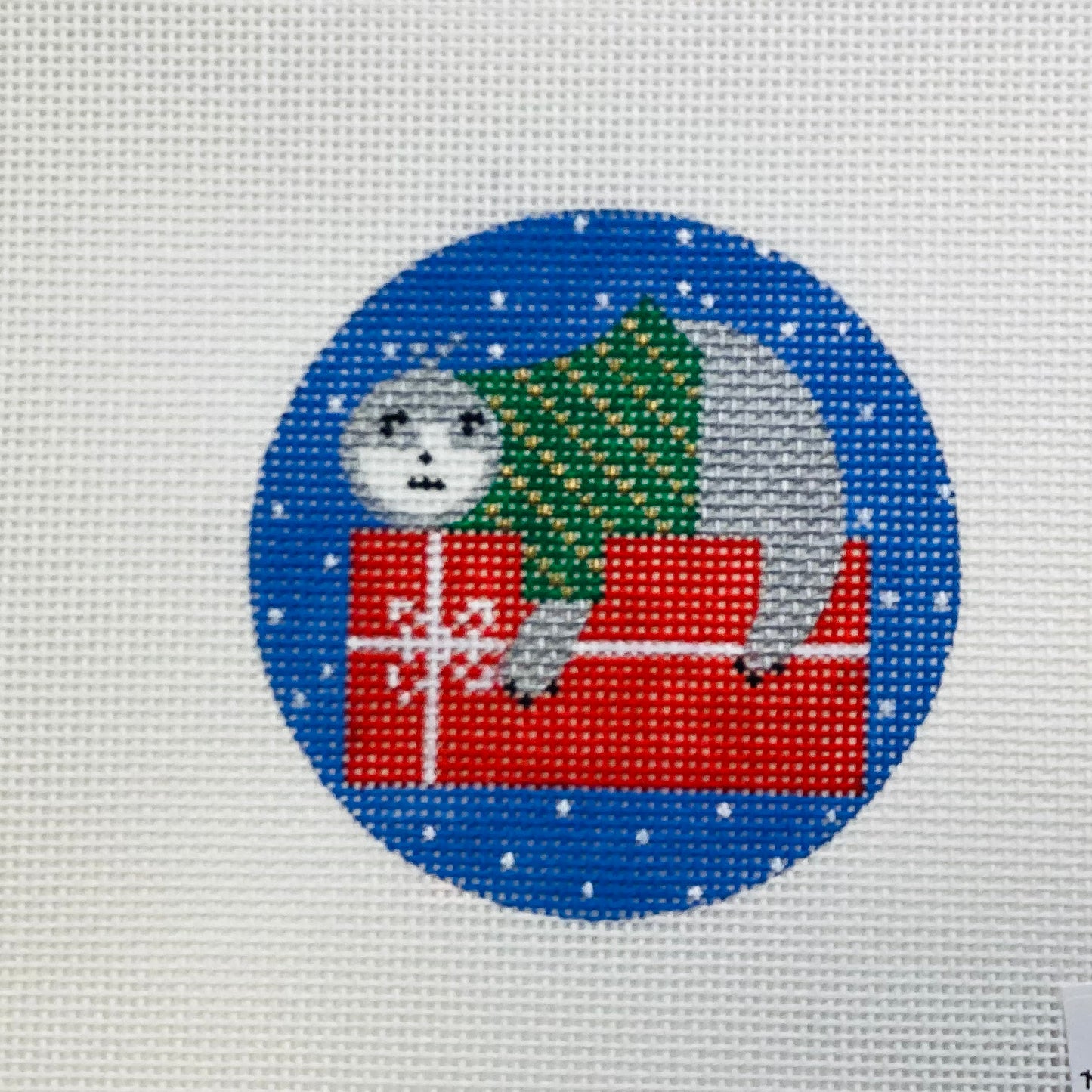 Sloth on Present Ornament