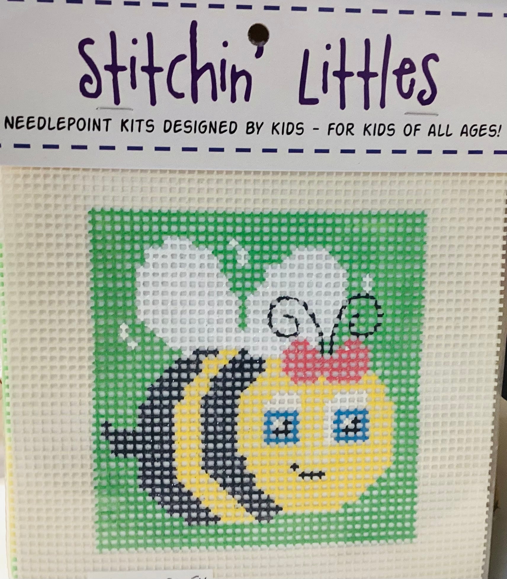 Stitchin' Littles Kit 5x5 - Bee – Wool and Willow Needlepoint