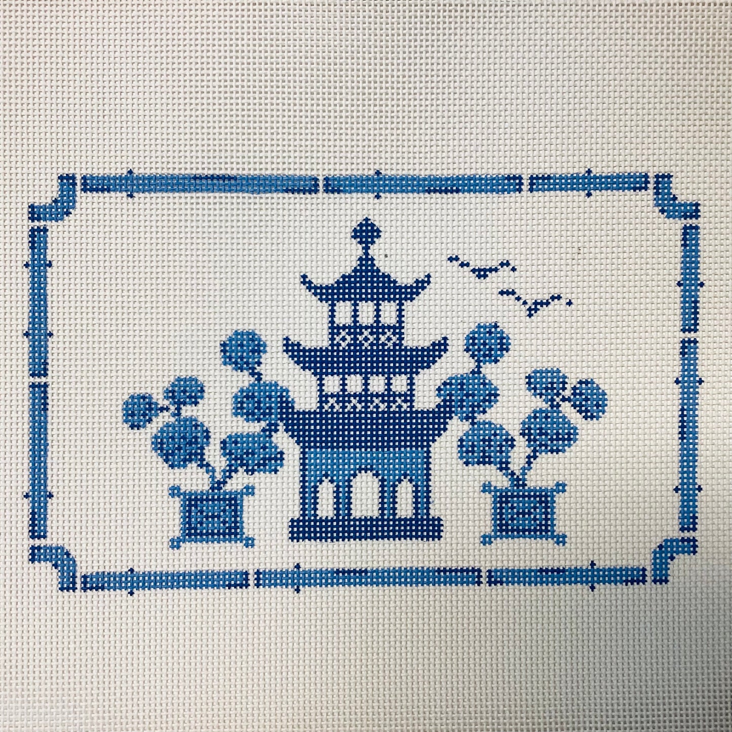 Pagoda Pillow Needlepoint Canvas