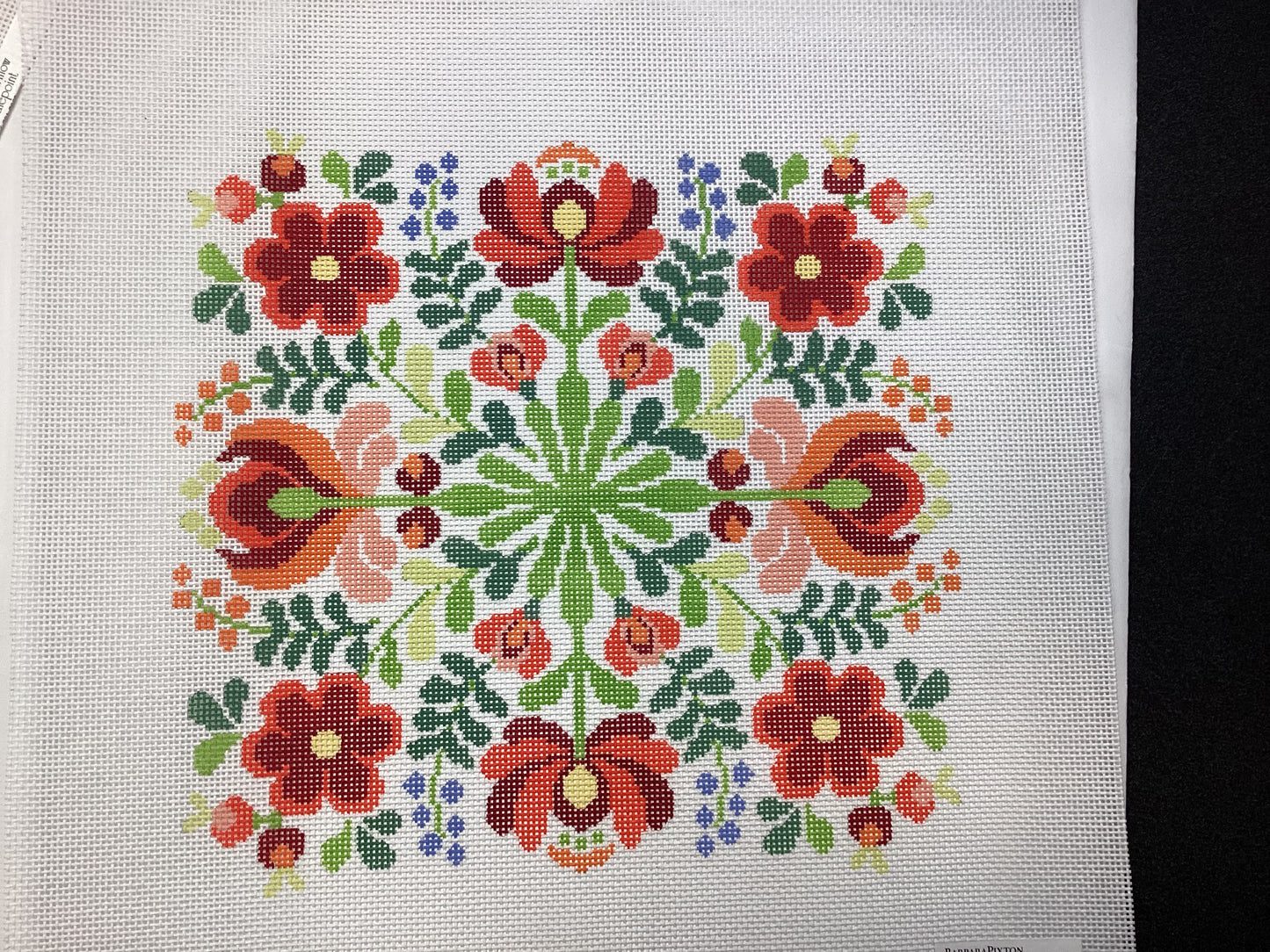 Hungarian Folk Design Red and Pink Floral
