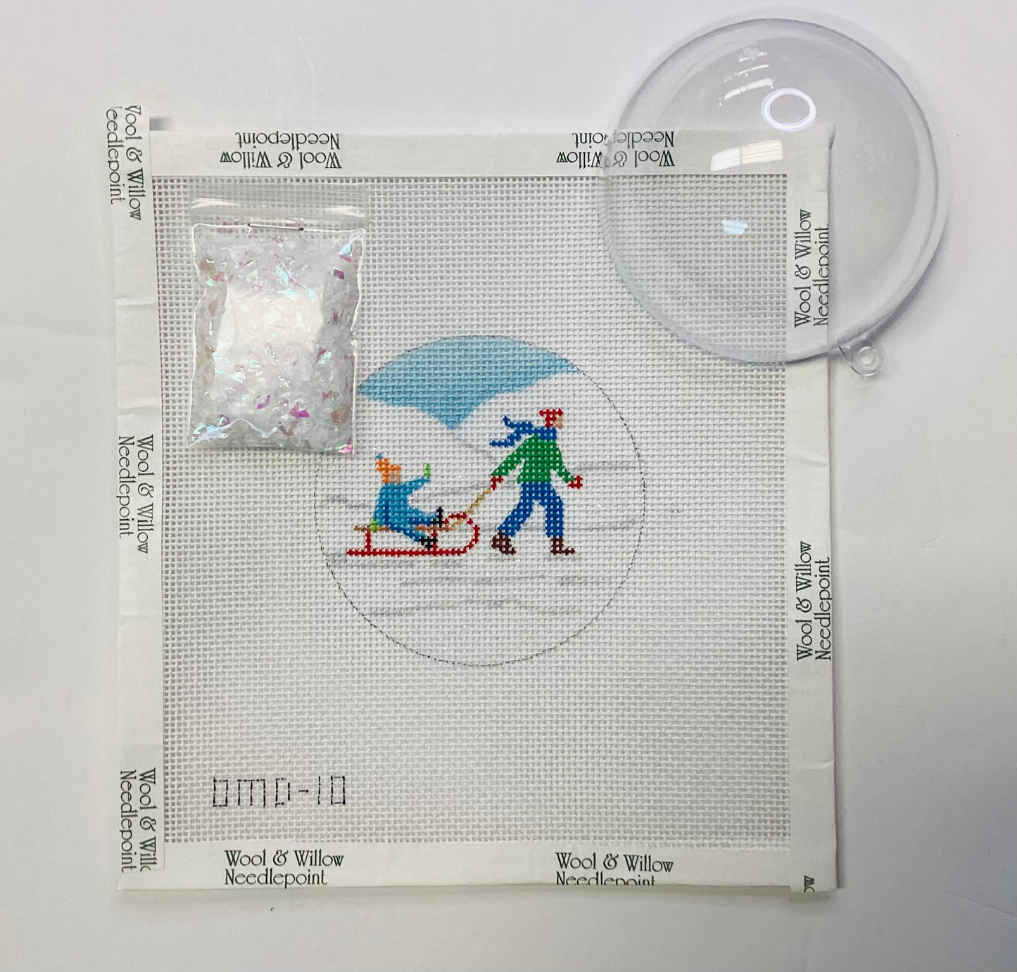 Child Pulling Toddler on Sled ClearDome/Confetti