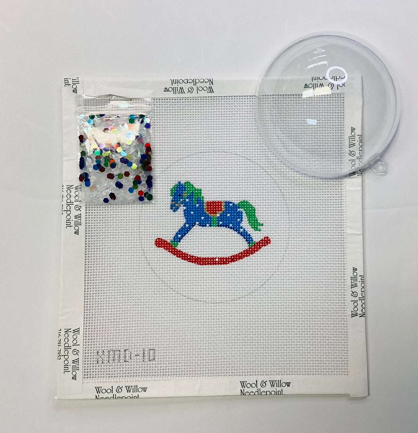 Rocking Horse Ornament ClearDome/Confetti