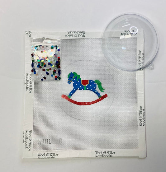 Rocking Horse Ornament  ClearDome/Confetti