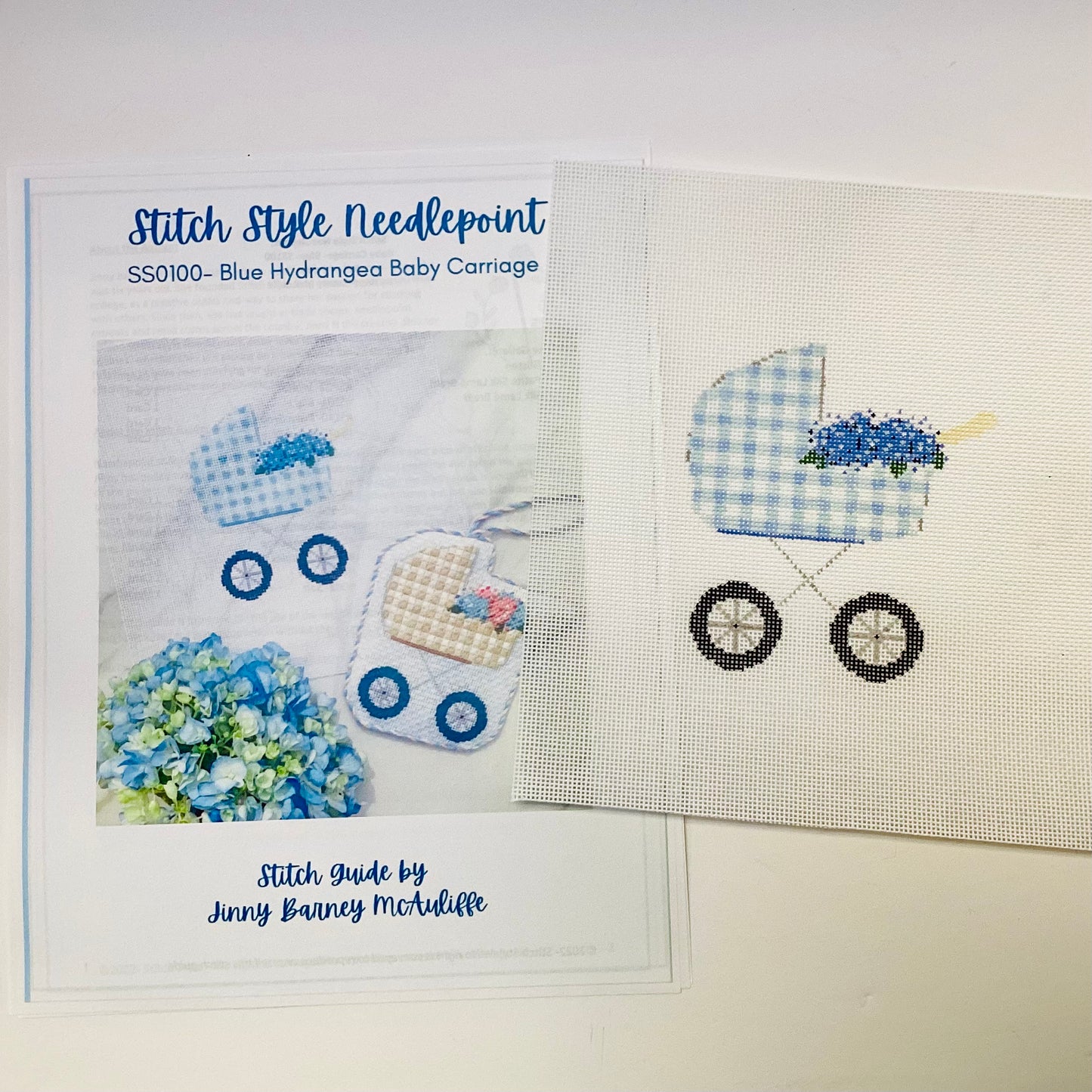 Baby Carriage - Blue Gingham