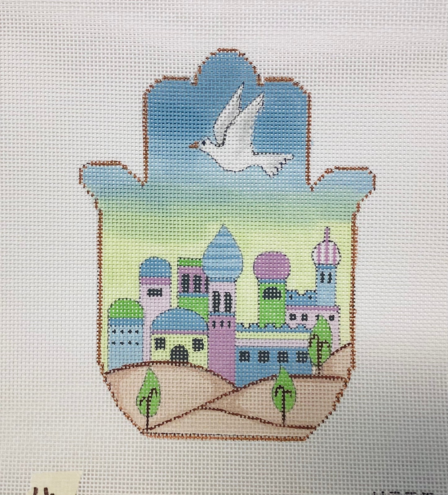 Pastel Hamsa with Dove