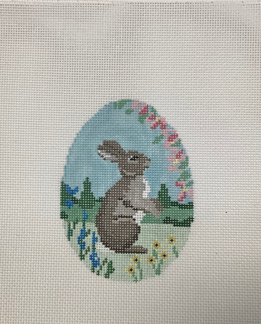 Rabbit in Flowers Egg