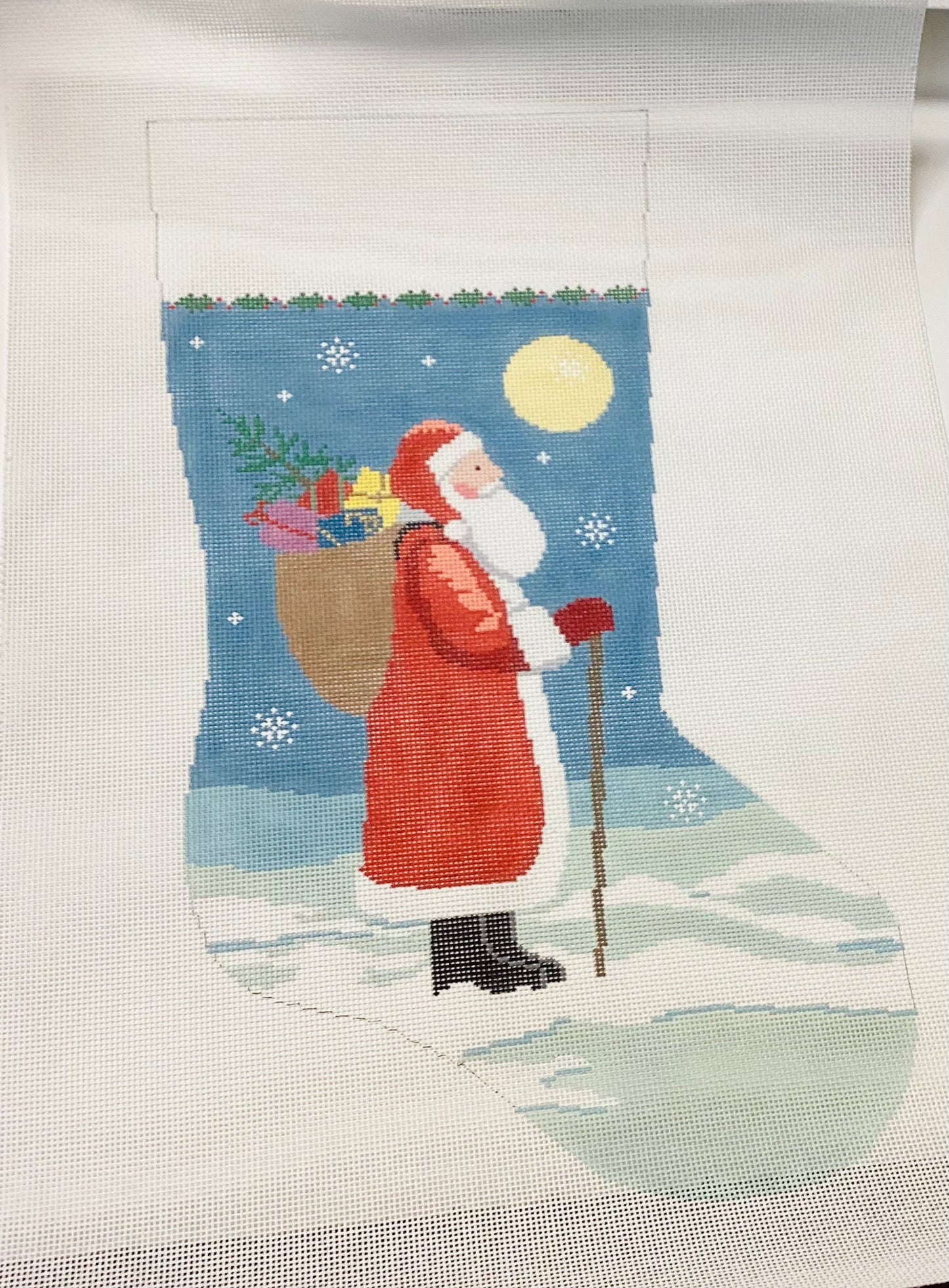 Moonlit Santa stocking