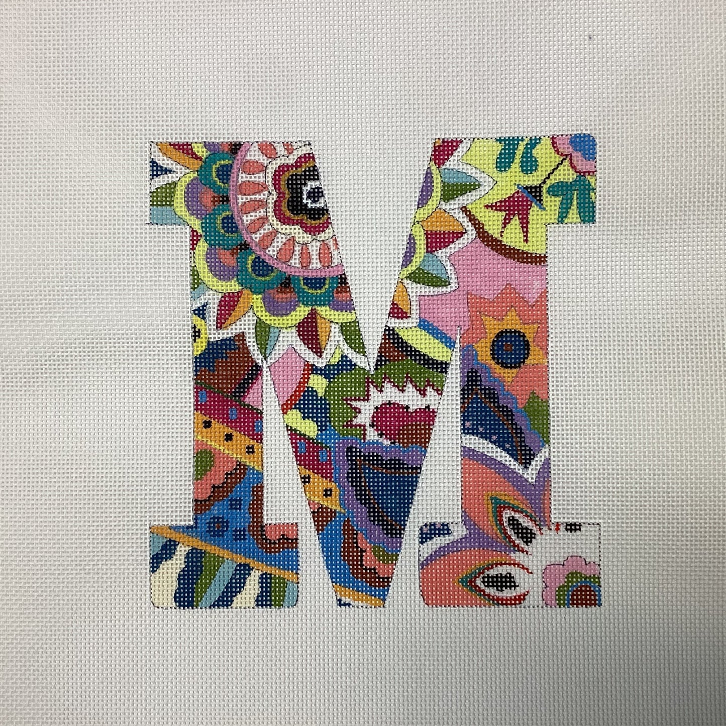 Colors of Praise 6" Letter - "M" Needlepoint Canvas