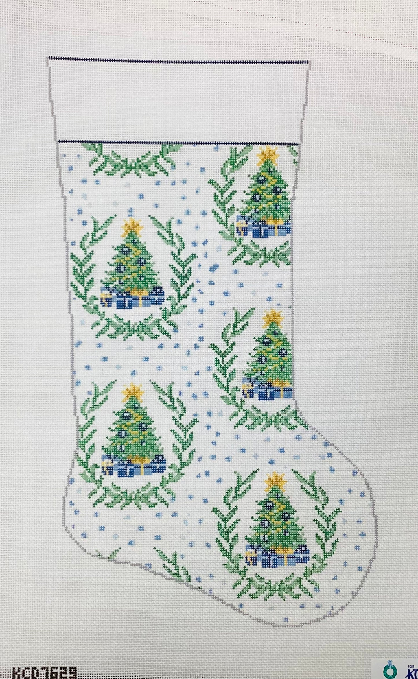 Blue Tree Stocking