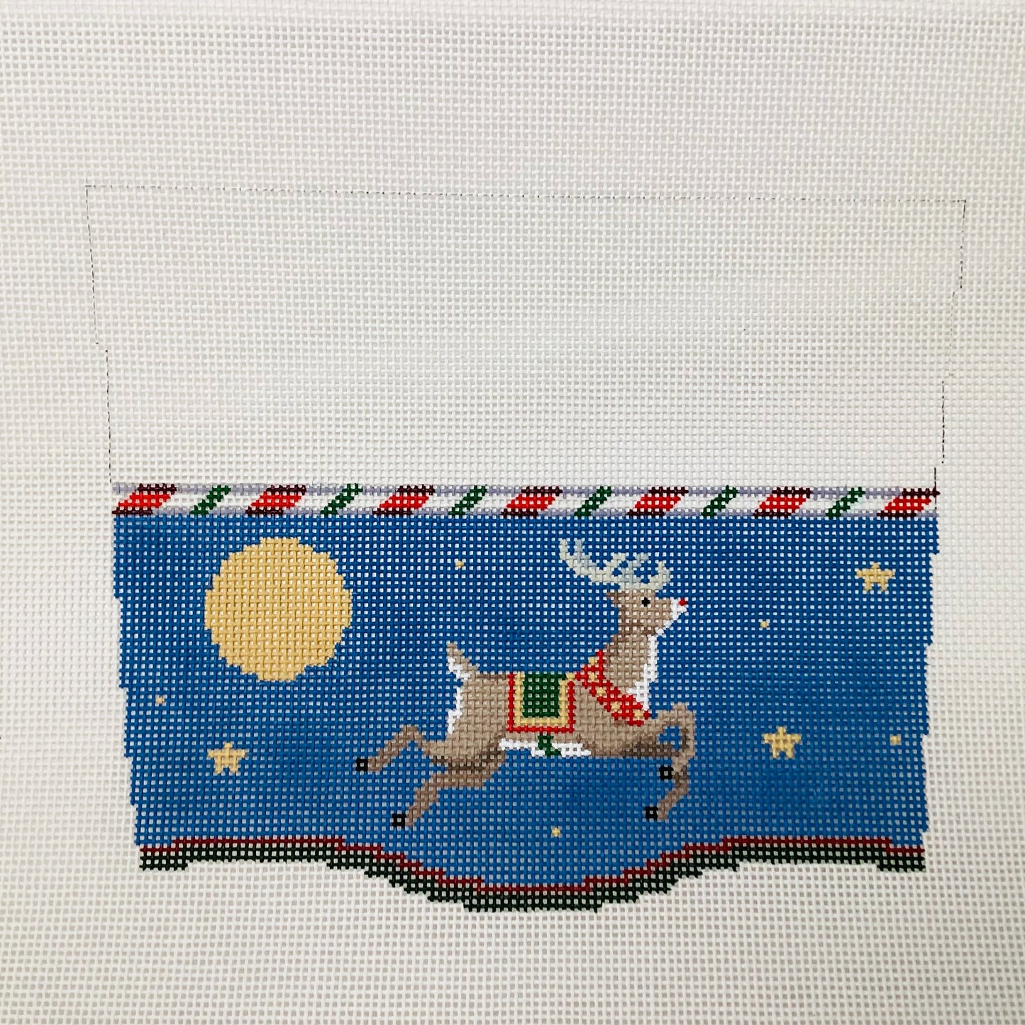 Stocking Cuff Flying Reindeer