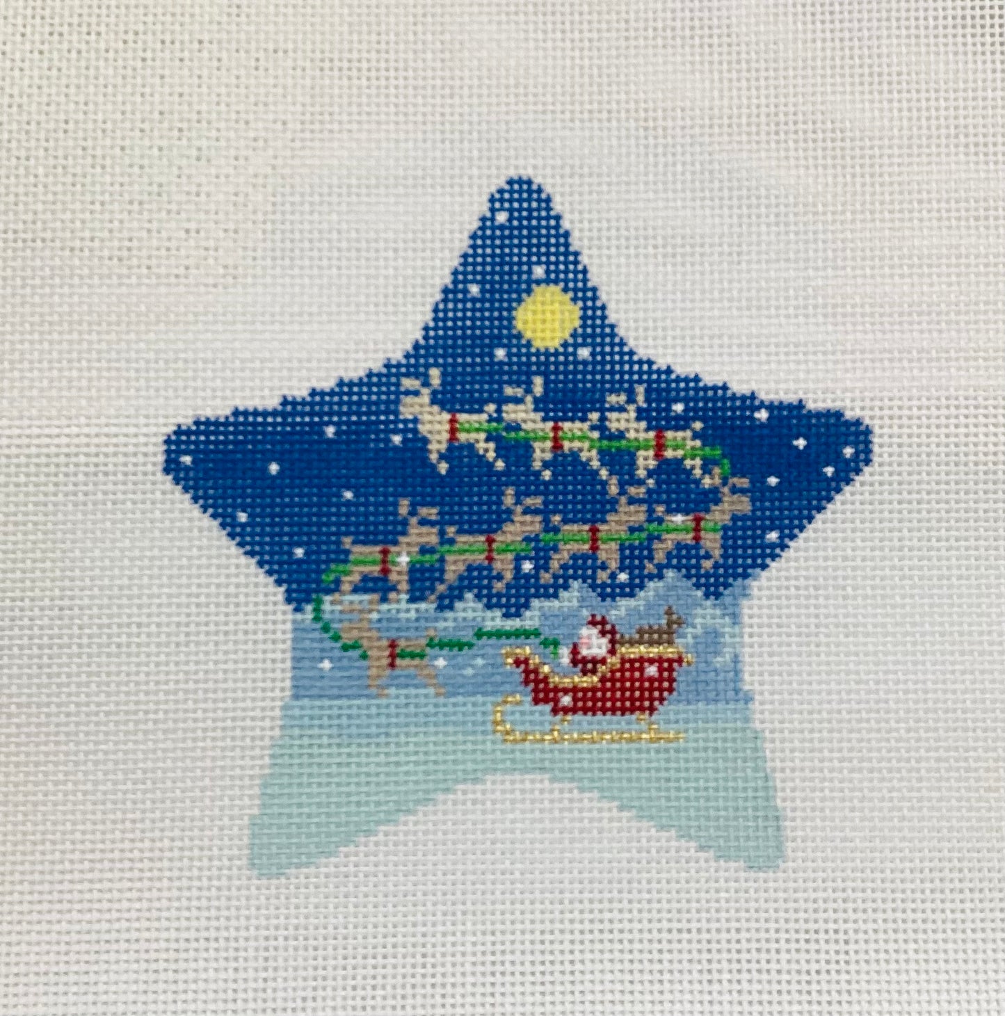 Star, Sleigh and 8 Reindeer Ornament