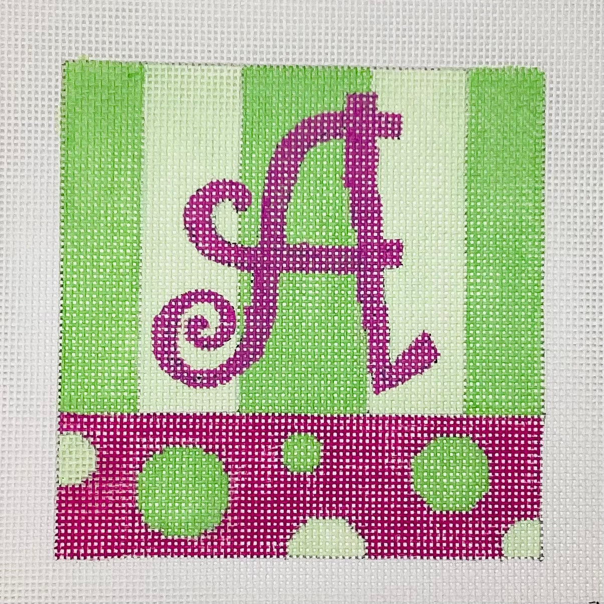 Lime/Pink A Monogram