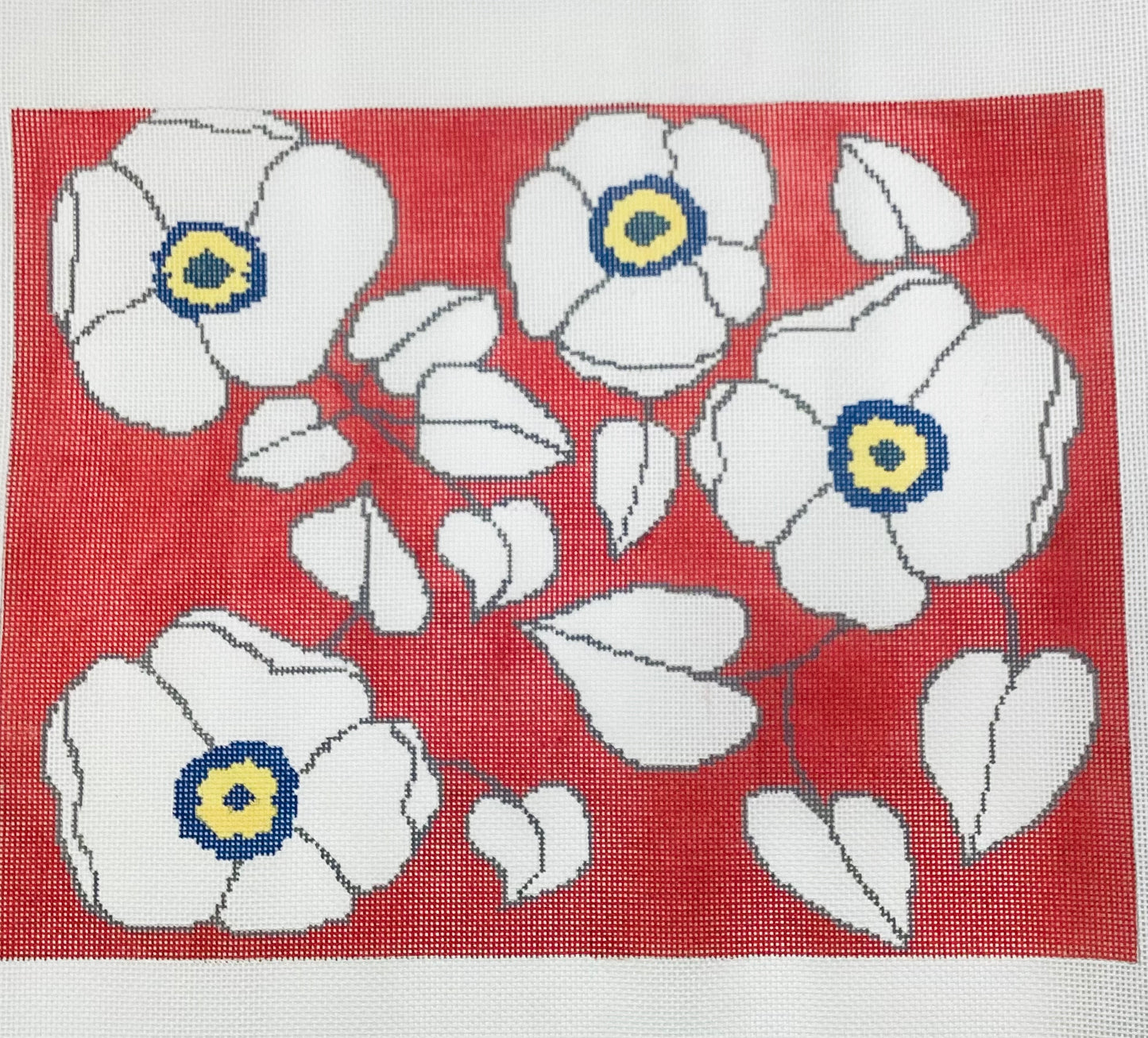 White on Red Flowers