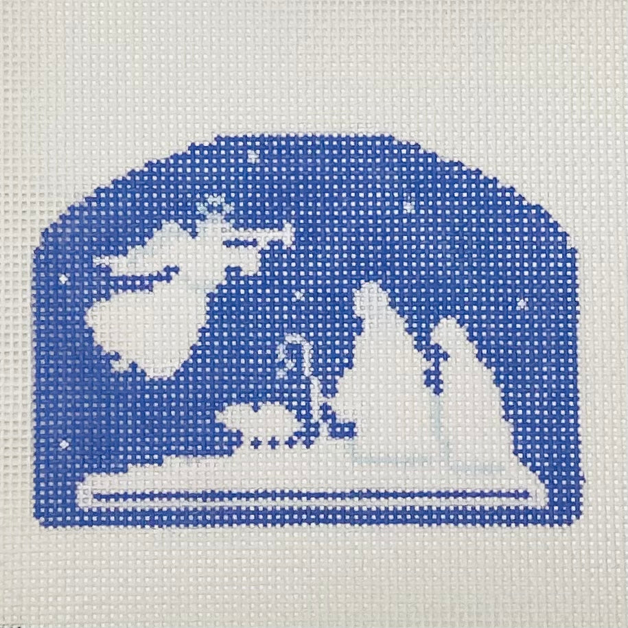 Shepherd & Angel - Blue & White Nativity