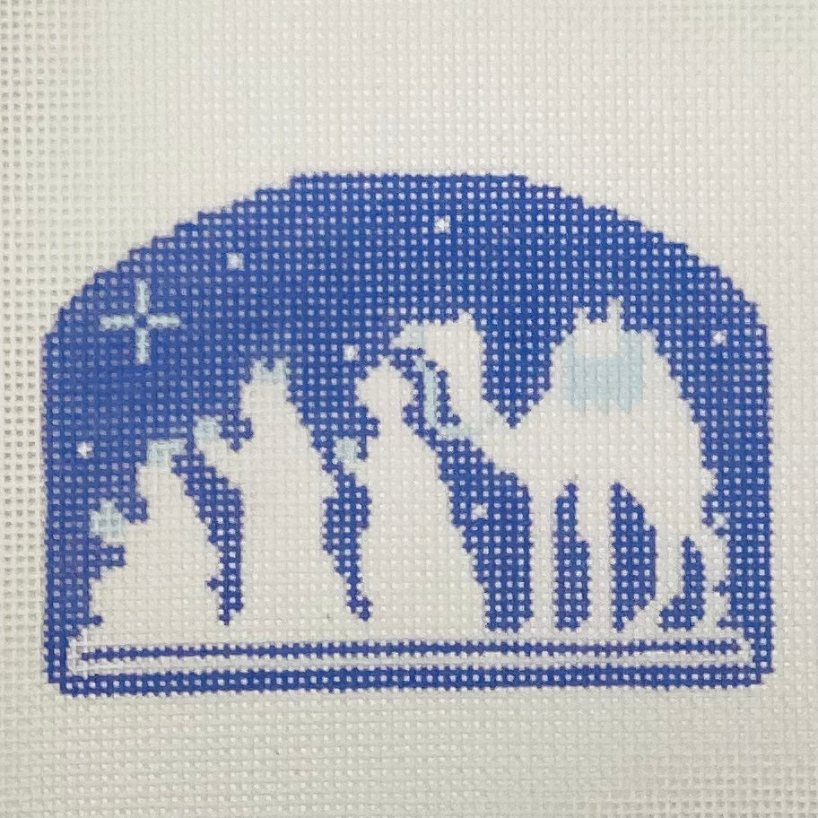 3 Wise Men - Blue & White Nativity