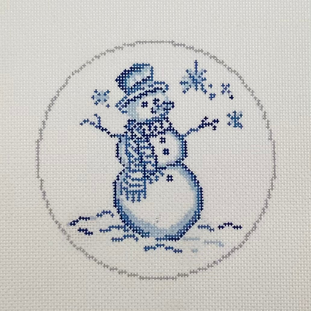 Blue Snowman Ornament