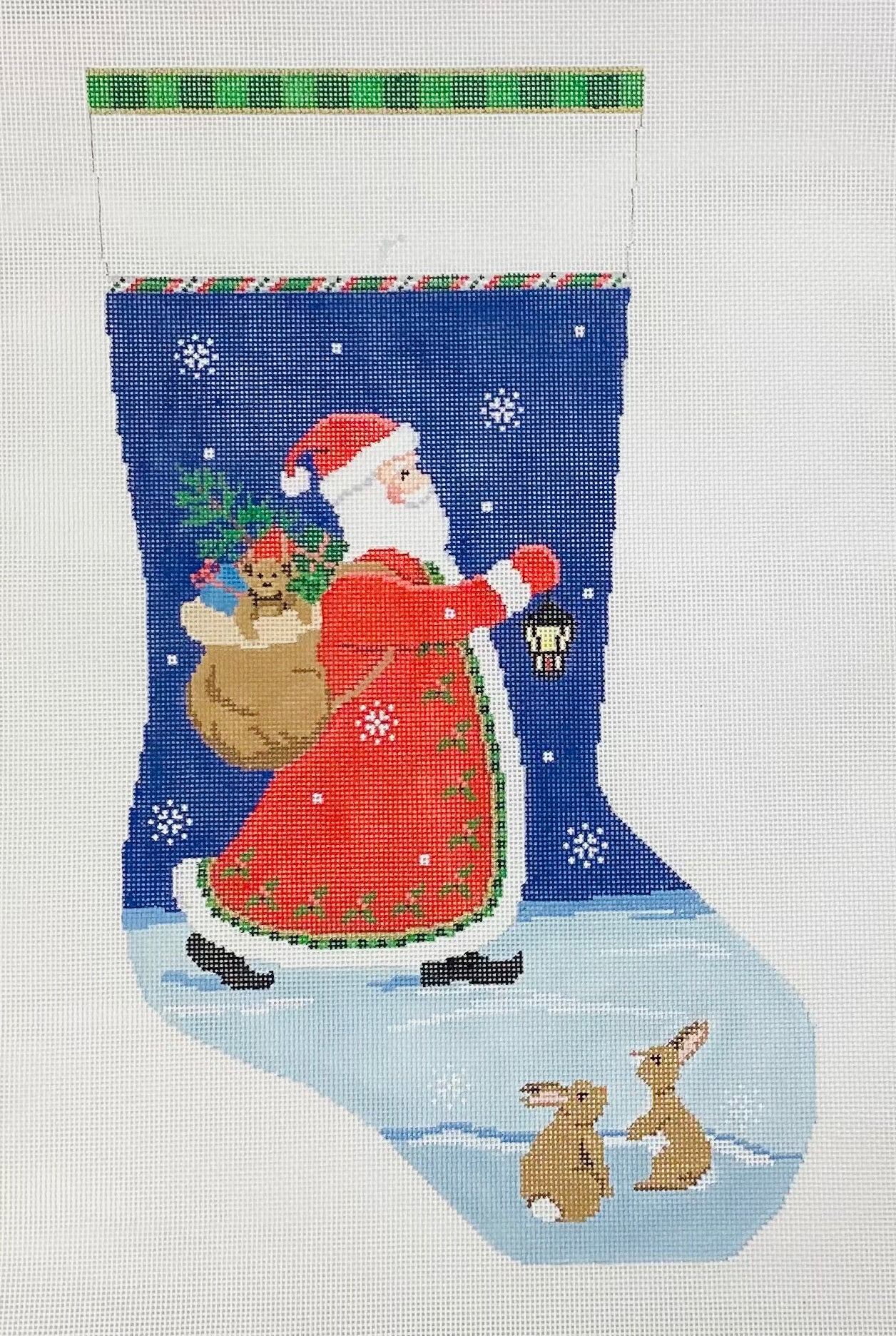Lantern Walk Needlepoint Stocking