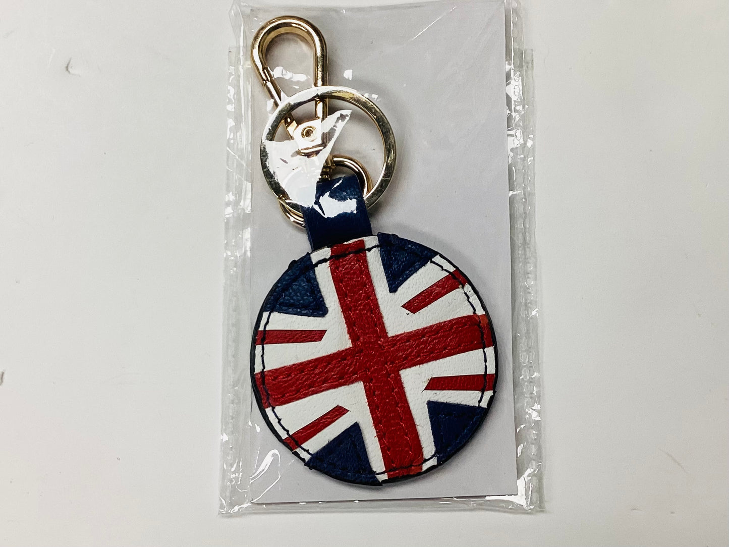 Leather Key Fob with Union Jack and insert