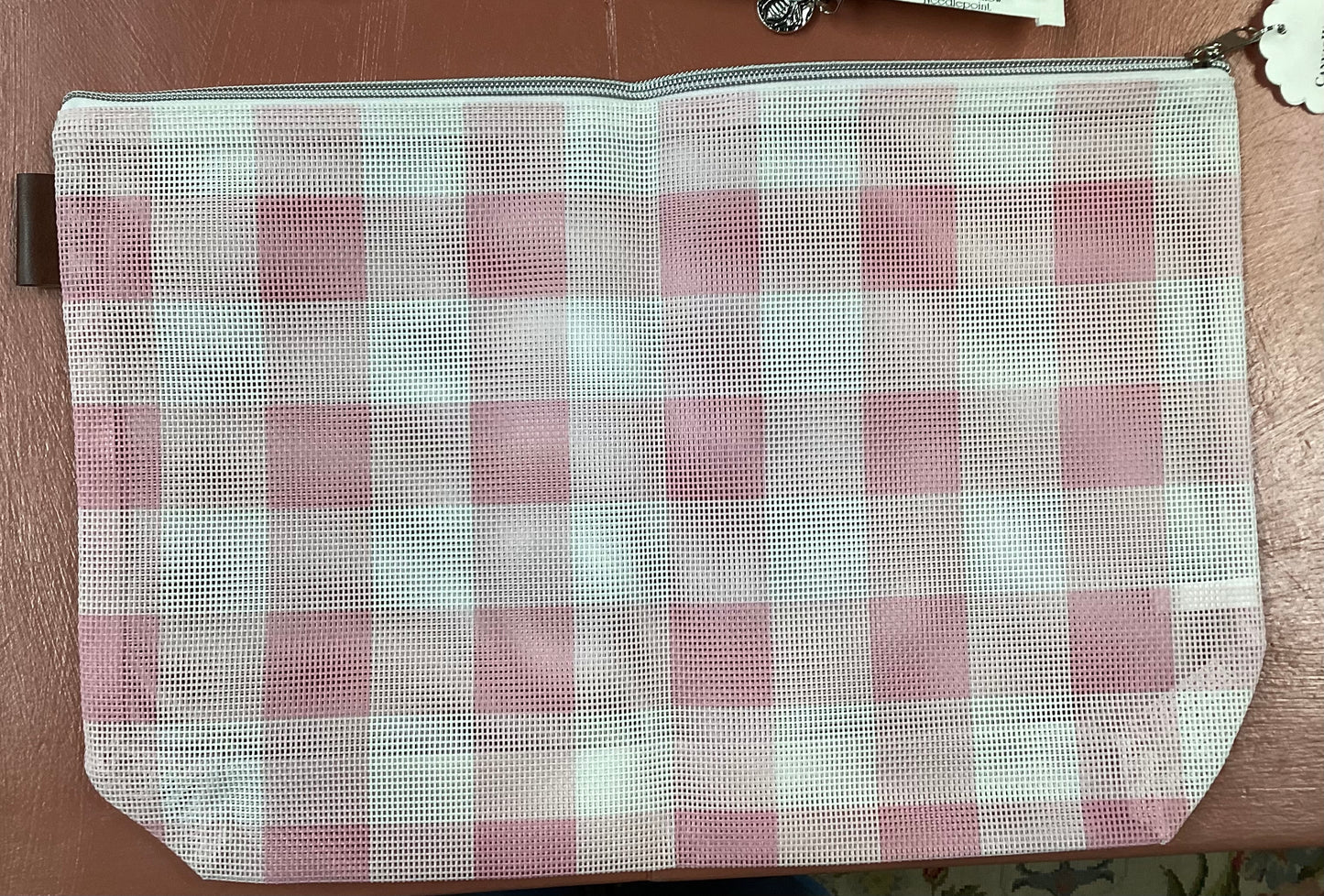 Pink and White Plaid Bag