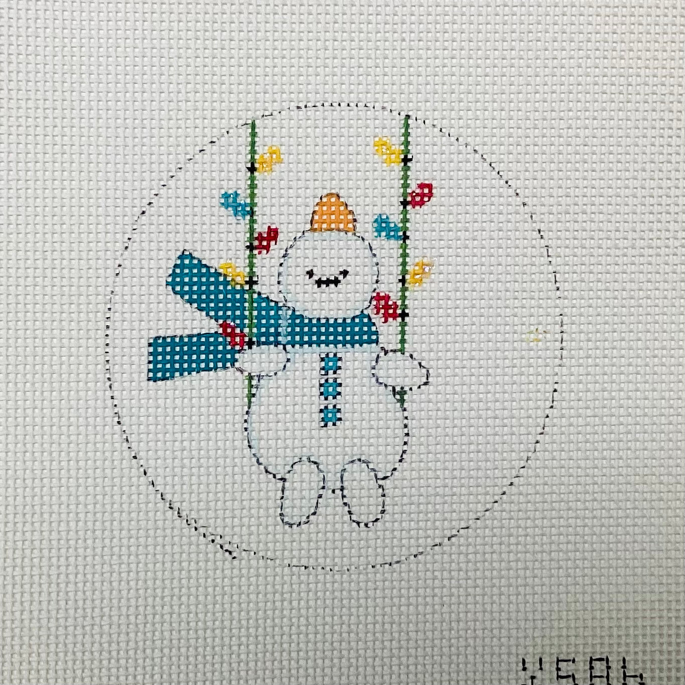 Snowman on a swing