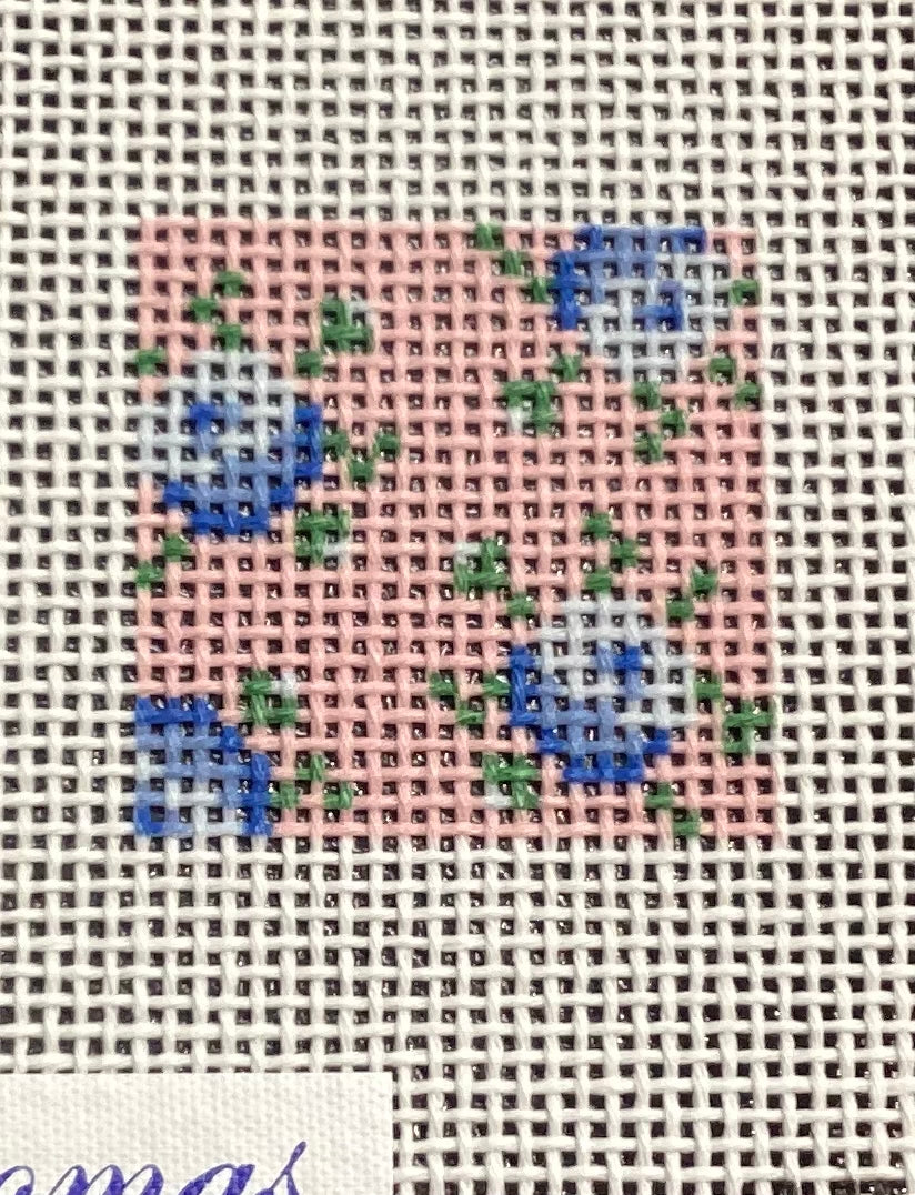 1.25" square Blue Floral insert