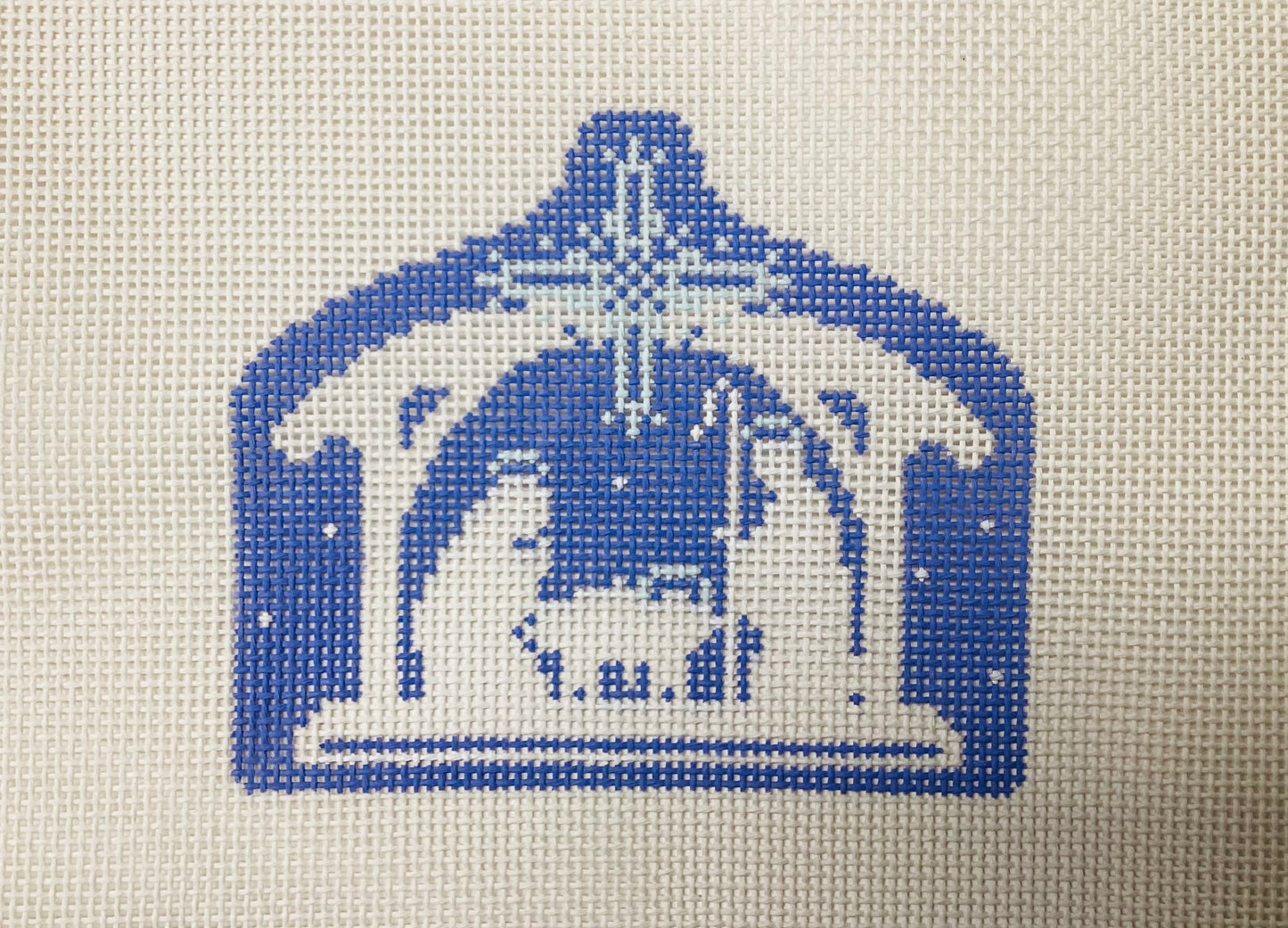 Blue and White Nativity Stable