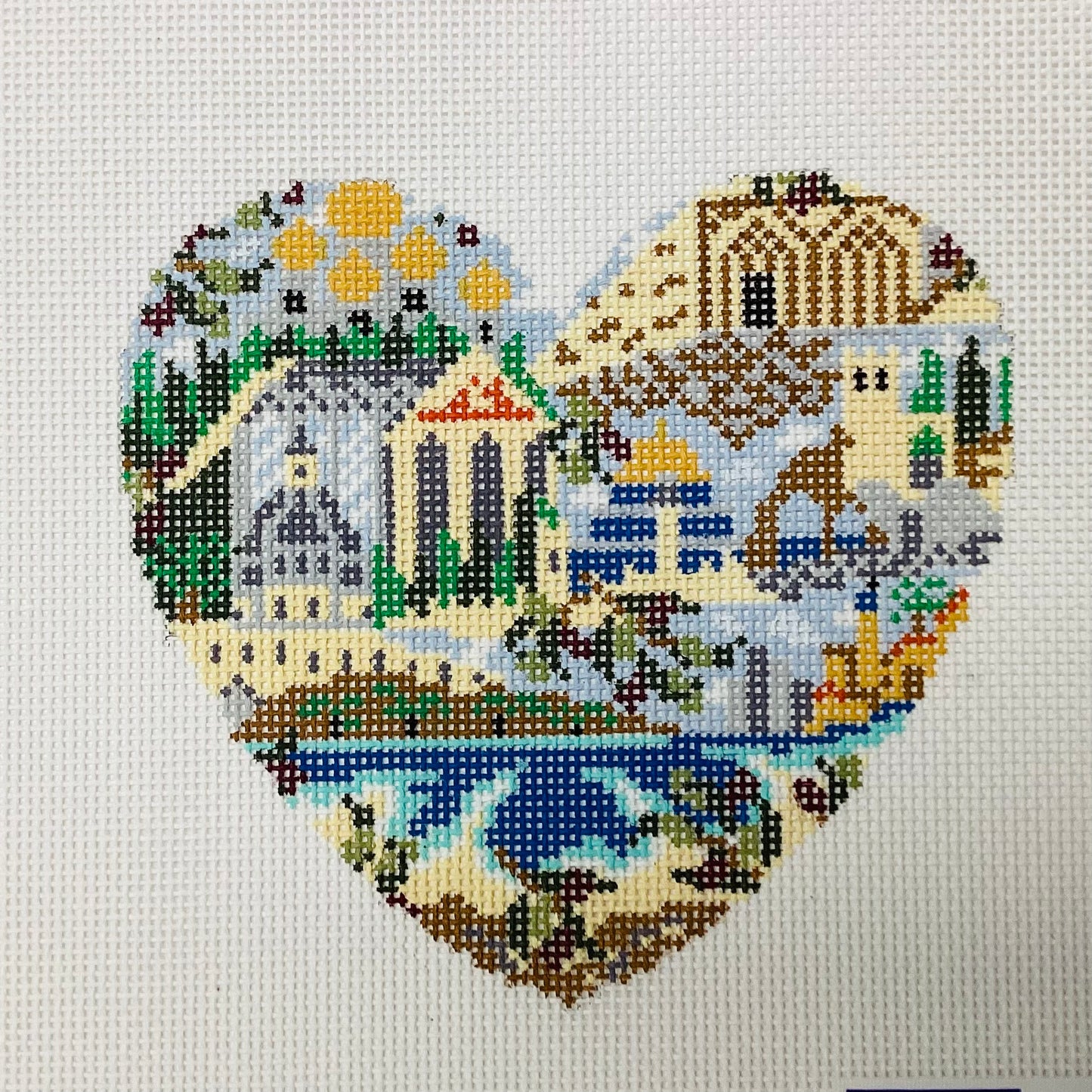 Israel Heart Needlepoint Canvas
