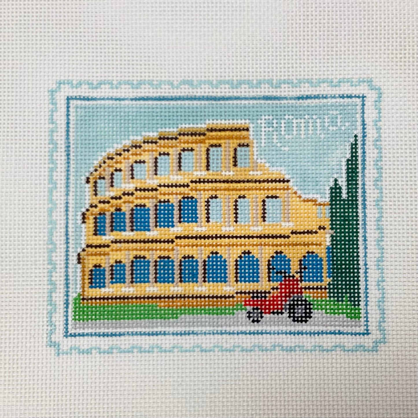 Rome Stamp Needlepoint Canvas
