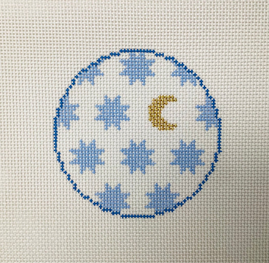 Moon & Stars Round Blue