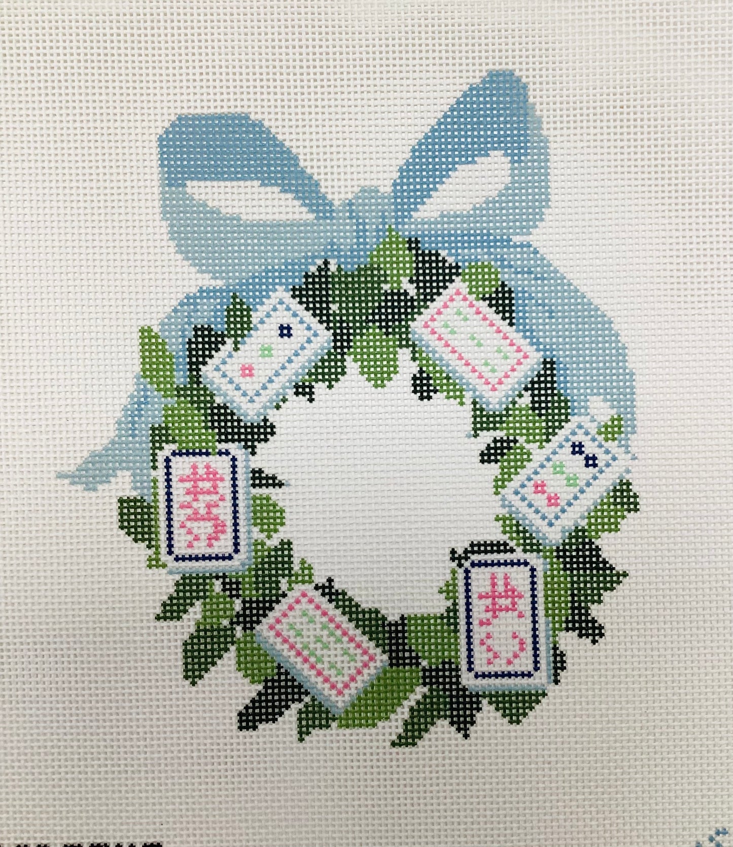 Mahjong Wreath Needlepoint