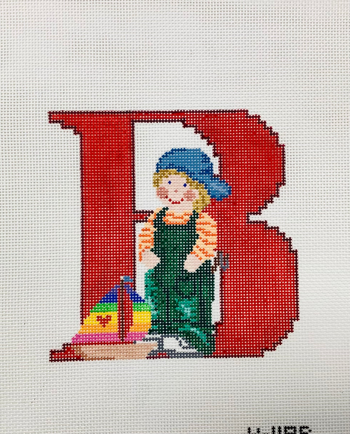 Boy with Sailboat - Letter B - Needlepoint