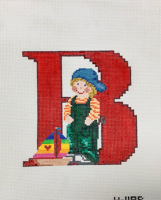 Boy with Sailboat - Letter B - Needlepoint