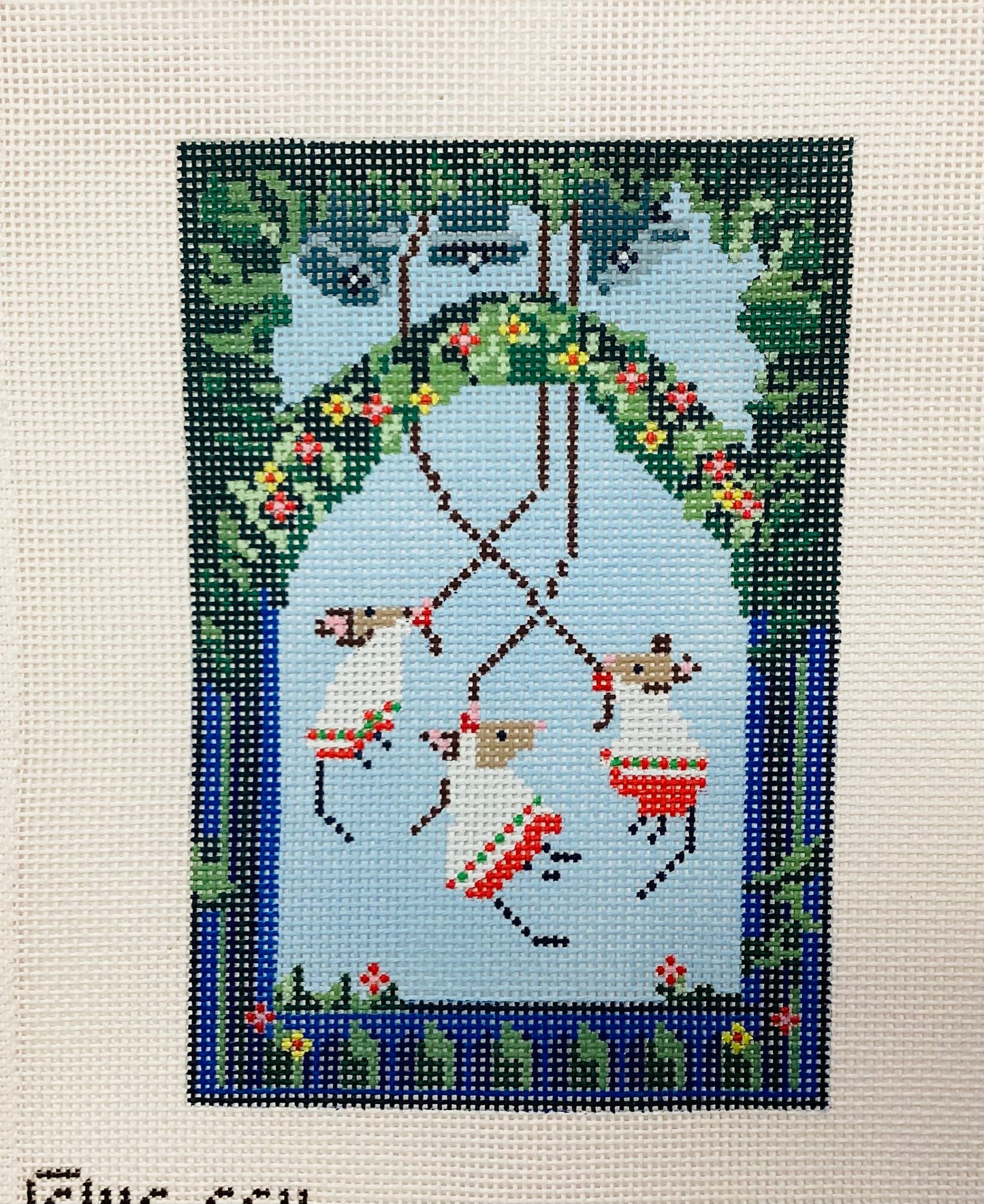 3 Mice Ringing the Bells Needlepoint
