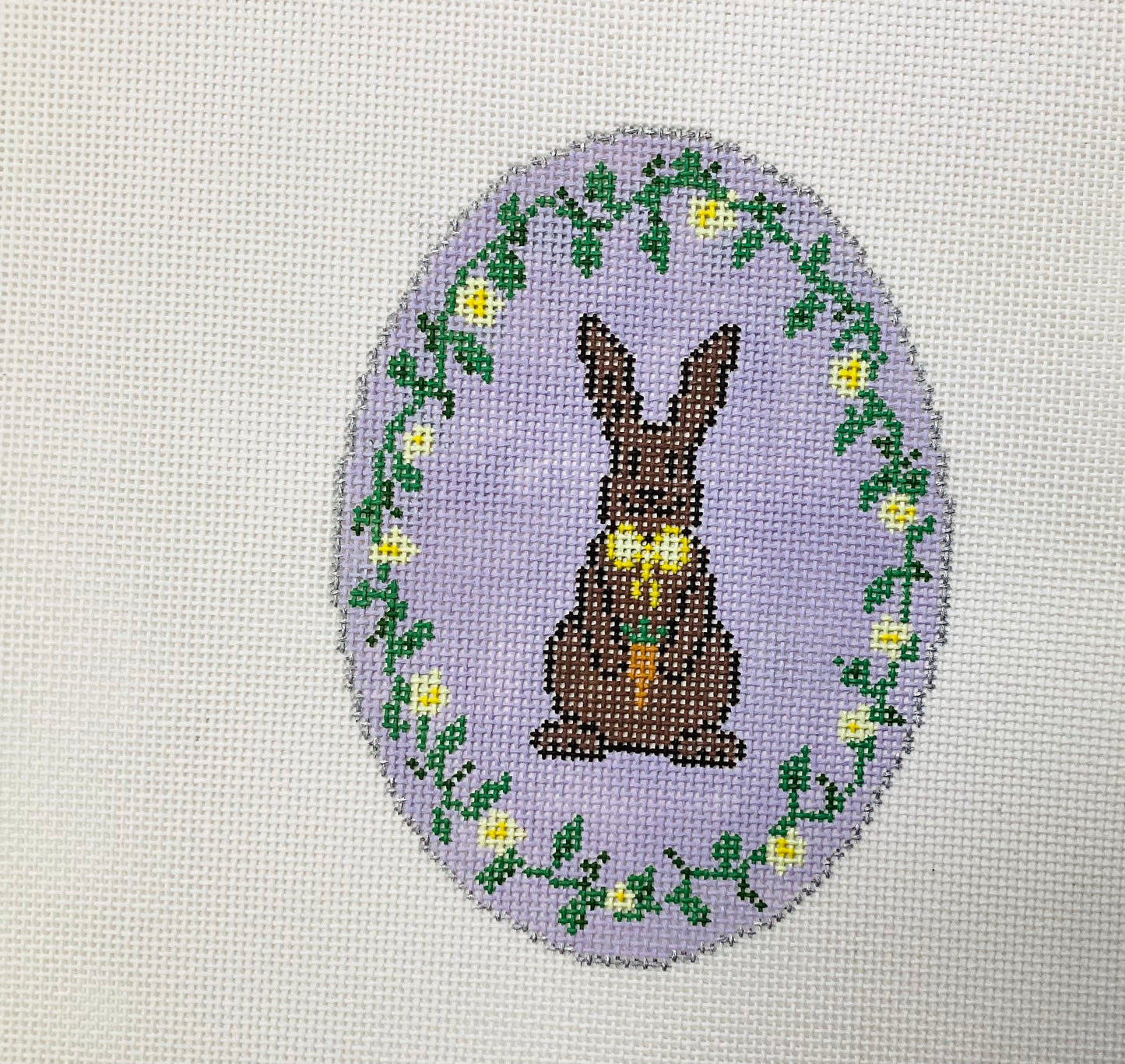 Chocolate Bunny Oval - Purple