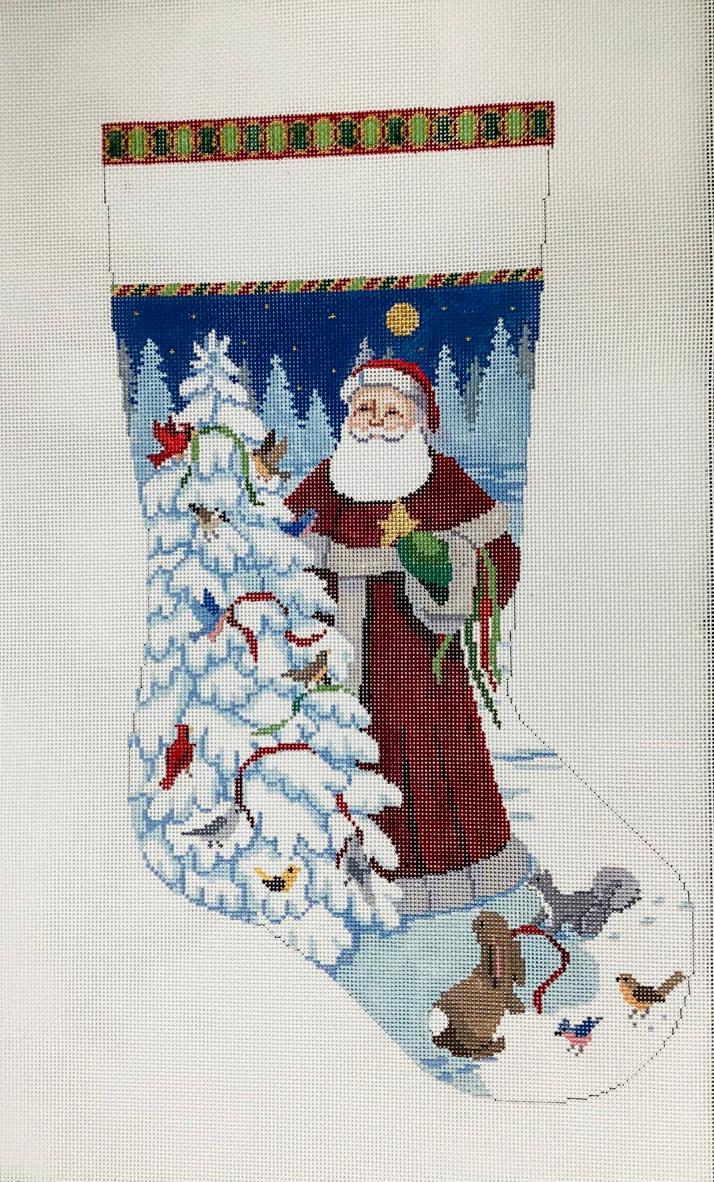 Santa Decorating Bird Tree