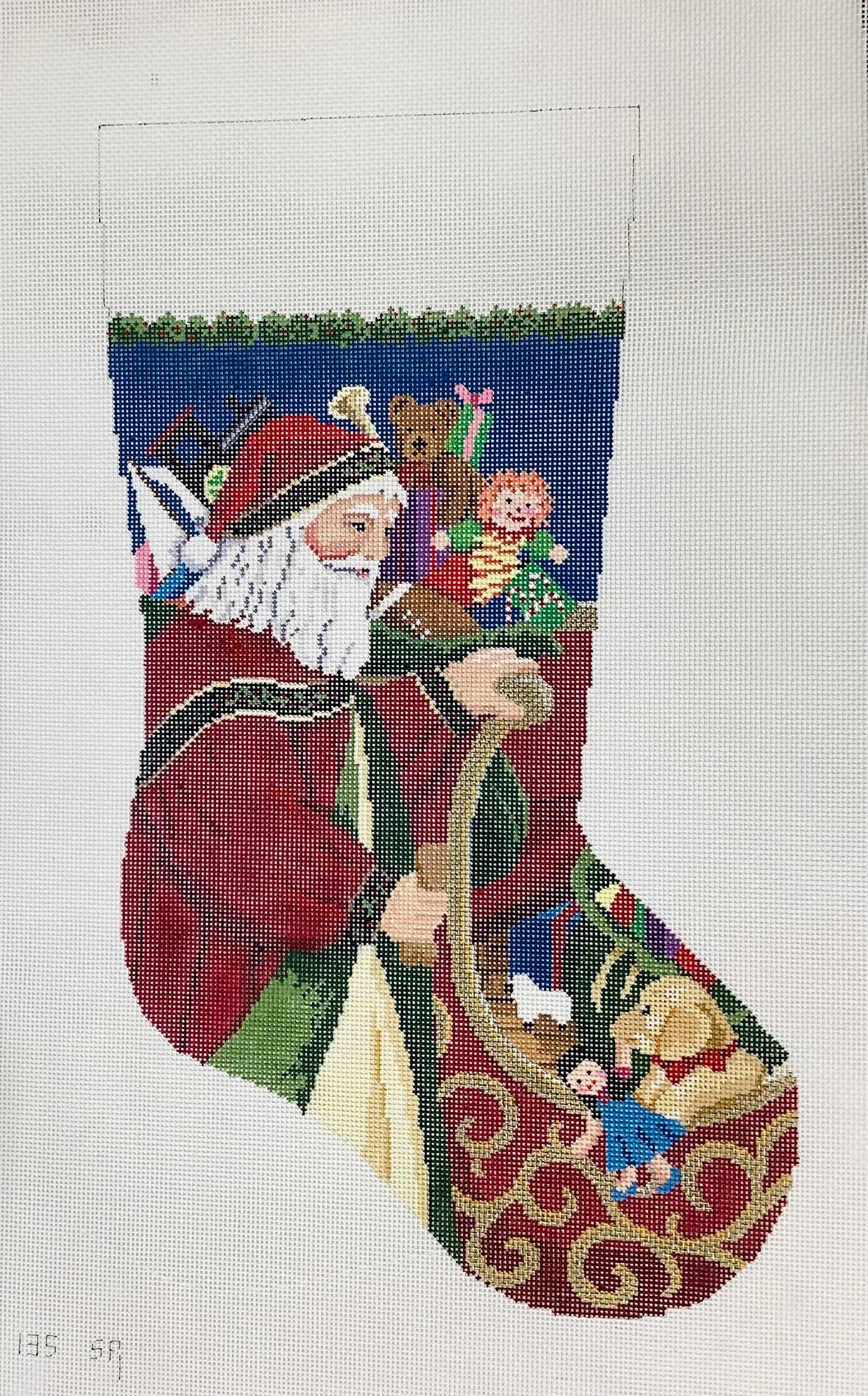 Santa at Sleigh Stocking