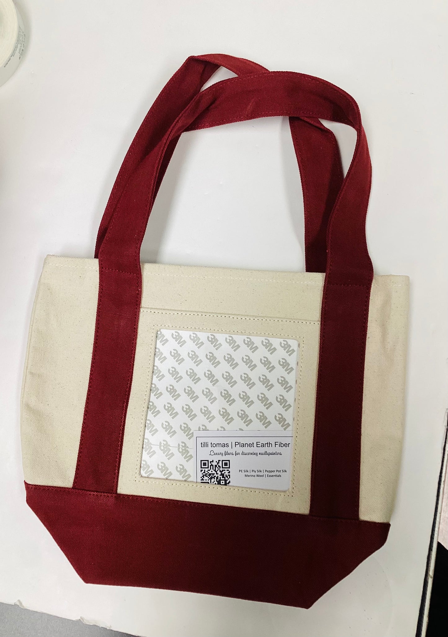 Small Tote Bag with insert for Self Finishing - Cranberry