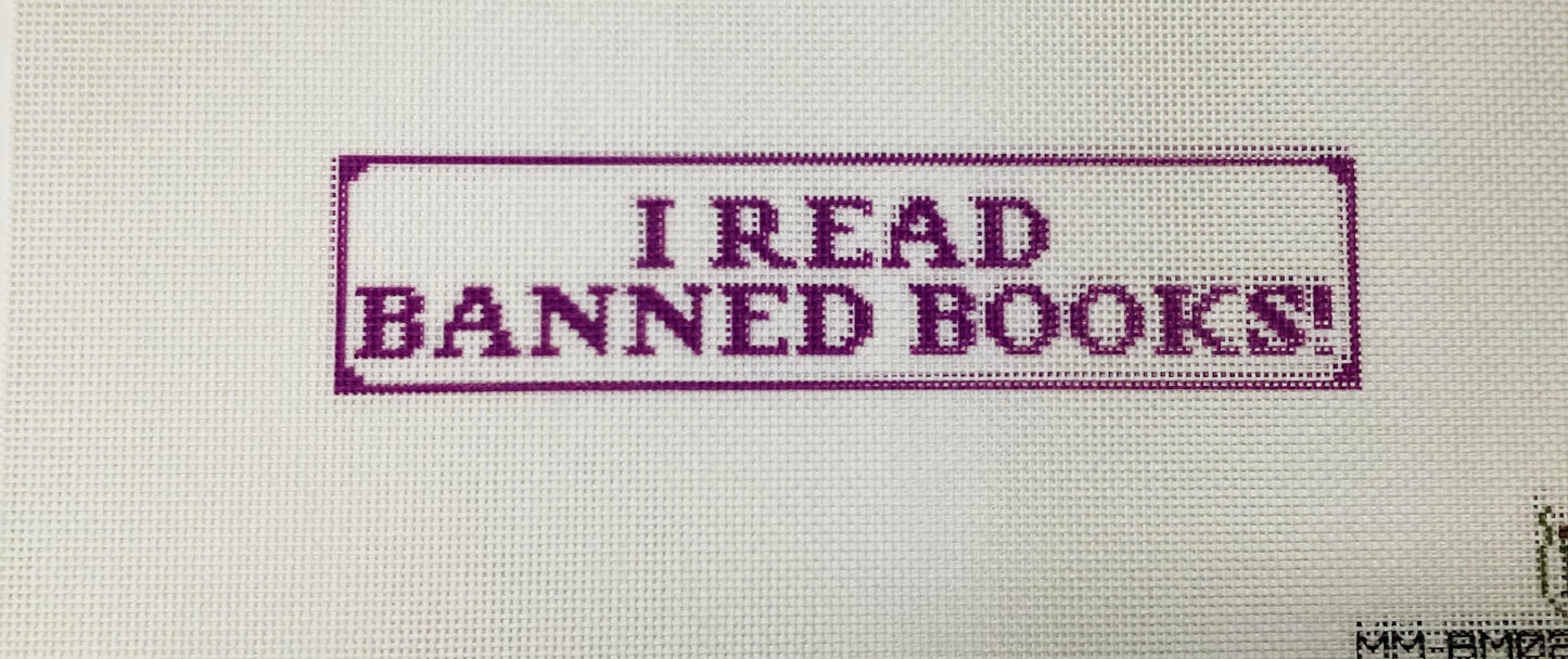 I Read Banned Books Bookmark Needlepoint Purple