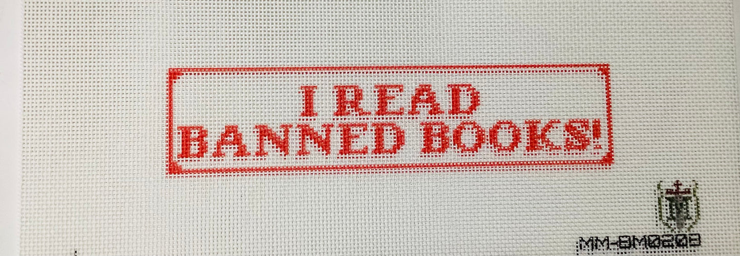 I Read Banned Books Bookmark Needlepoint Red