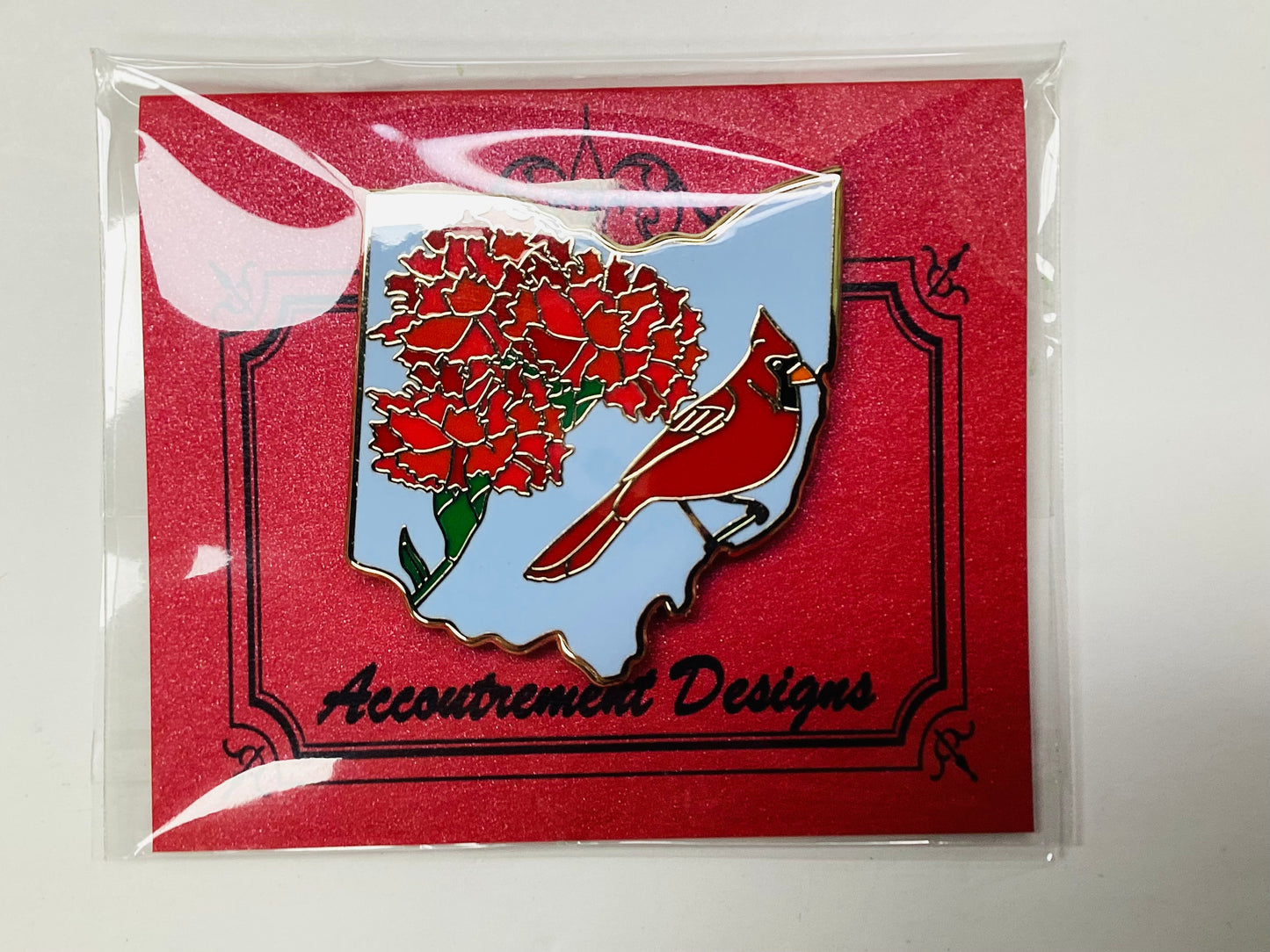 Ohio with Carnation and Cardinal Mag Friends Needleminder Accoutrement