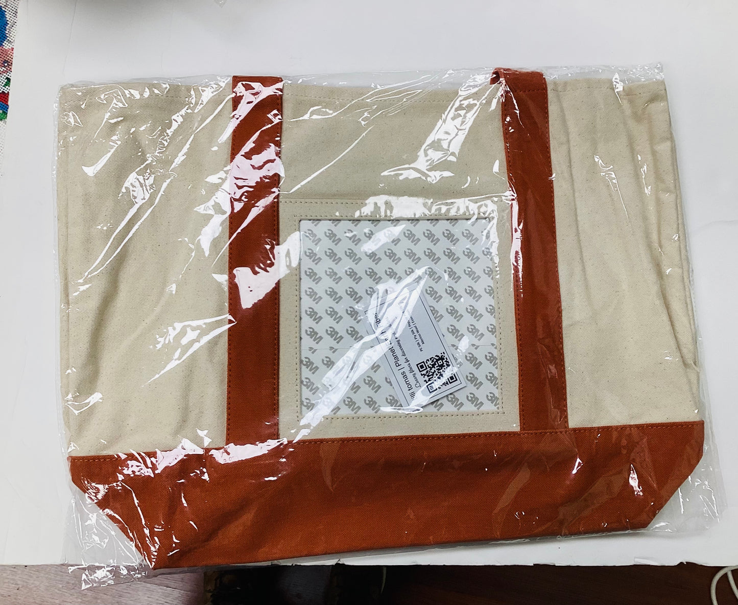 Large Tote Bag with insert for Self Finishing - Burnt Orange