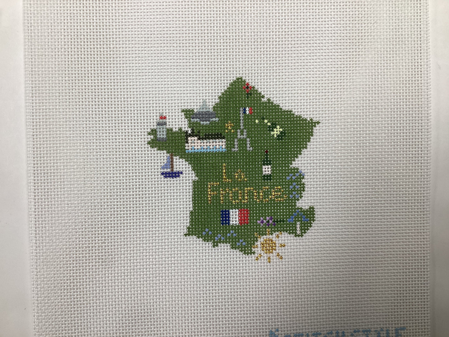 Map of France Needlepoint Canvas